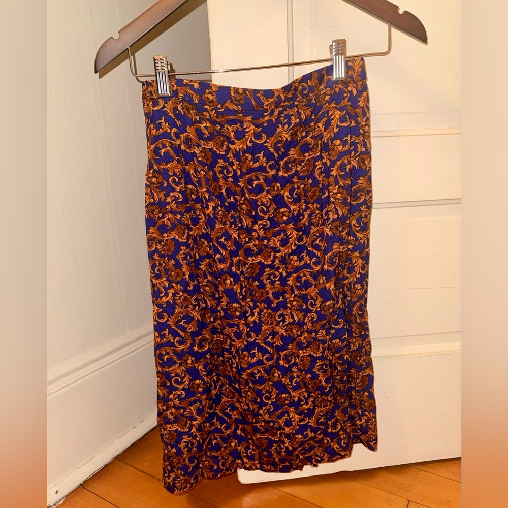 Vintage Patterned Pencil Skirt